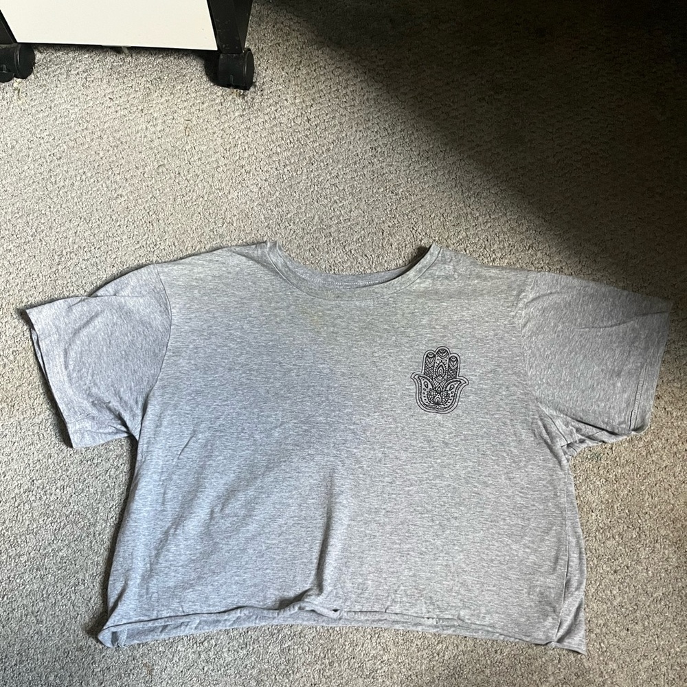 Women’s Gray Boho Cropped Tee